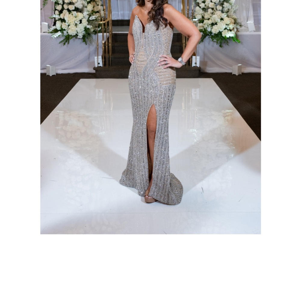 Portia and Scarlett Silver Gown